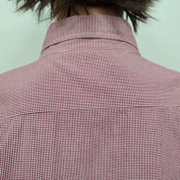 J. Crew Shirt Men XL Micro / Mini Red Gingham Check Long Sleeve Button down - Picture 10 of 13